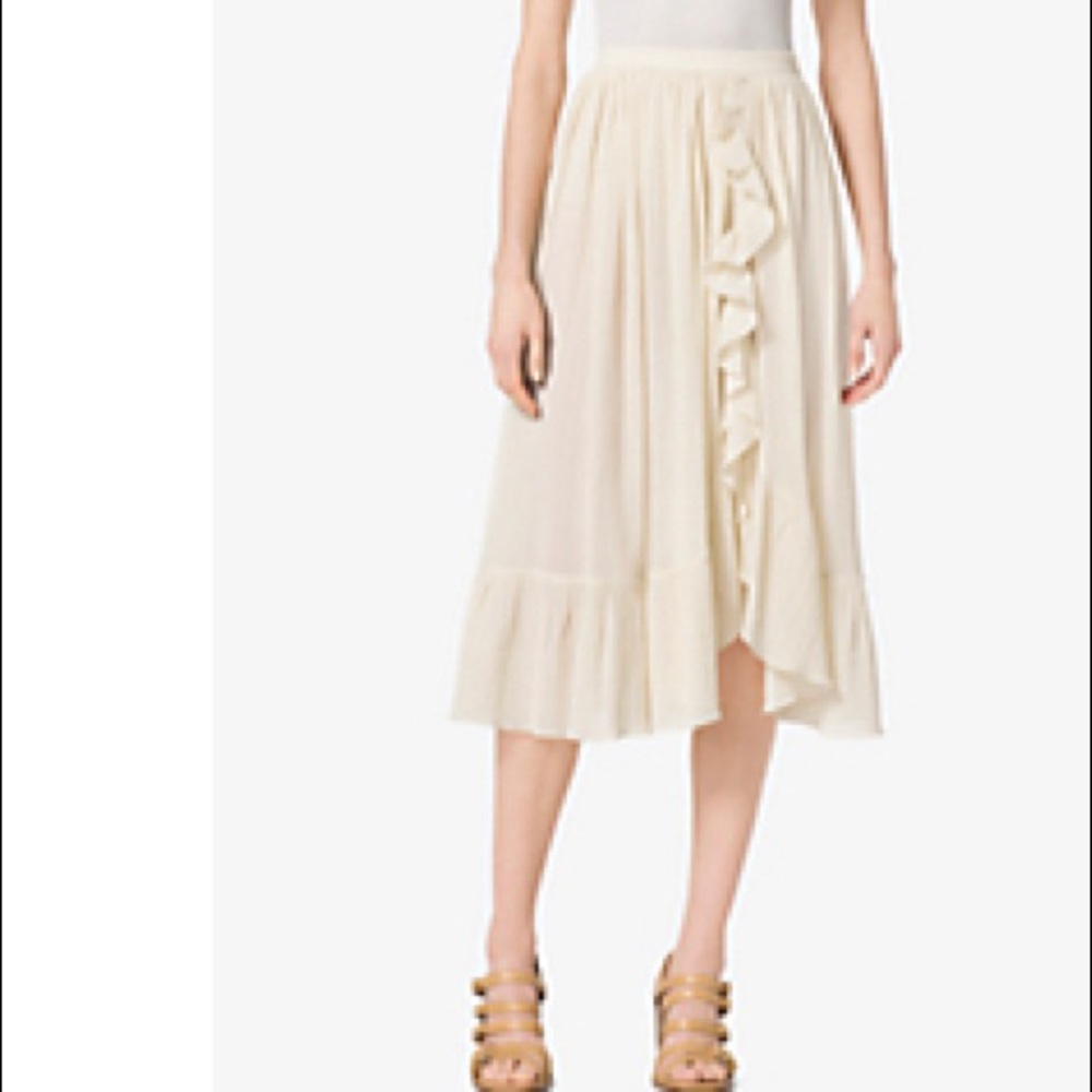 Michael Kors Collection Ruffled Cotton-Crepon Skirt